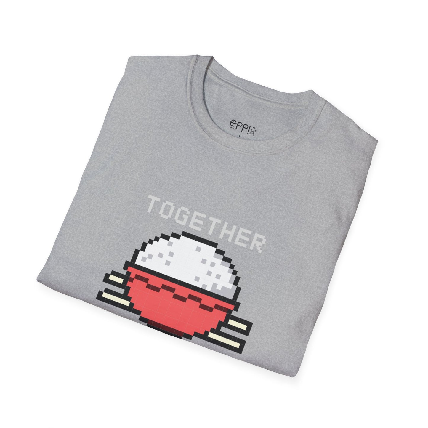 Camiseta unisex Softstyle de EPPIX: ilustración de Pixel Rice Together We Rice 