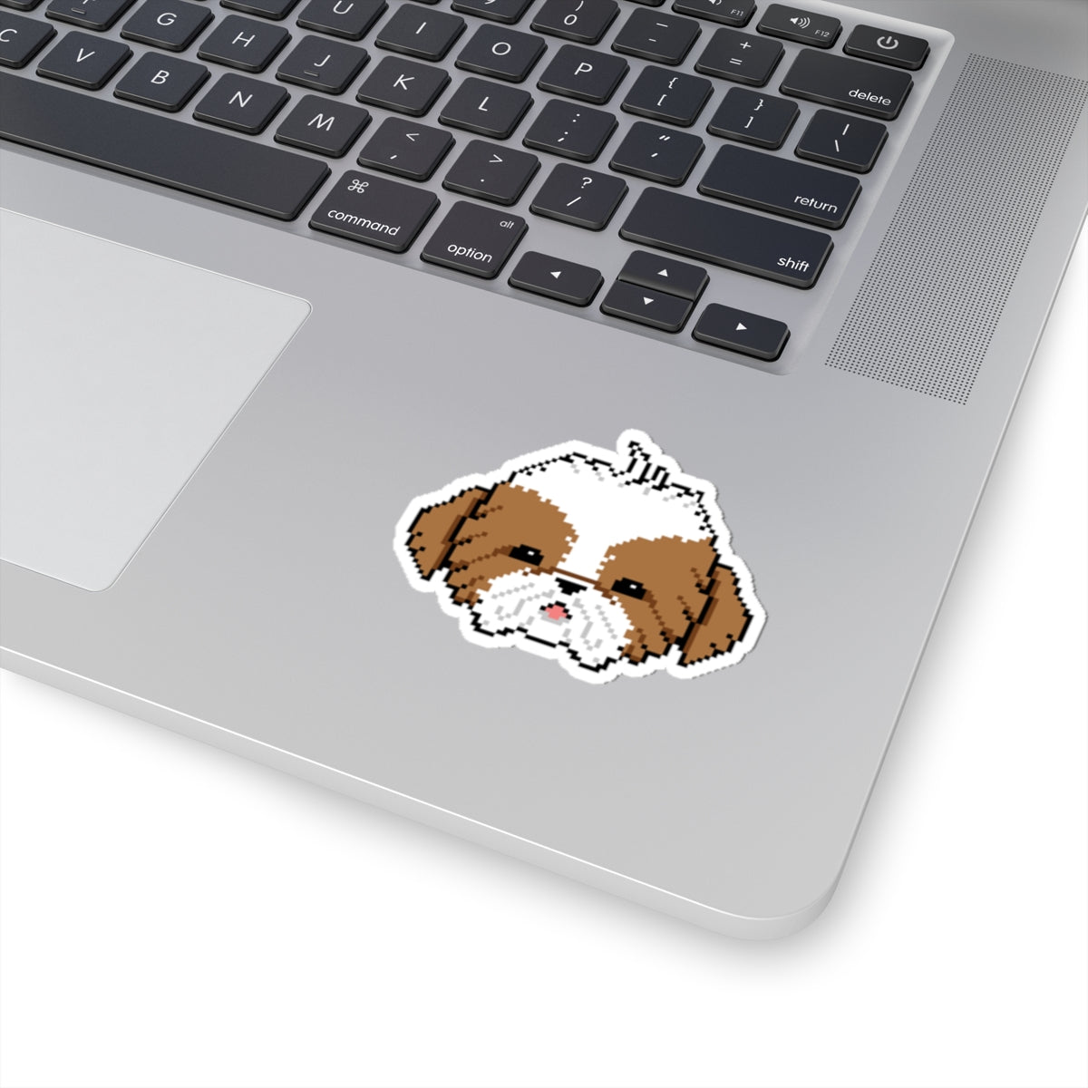 Eppix Kiss Cut Vinyl Sticker Shih Tzu Pixel Art Illustration On Laptop 4"