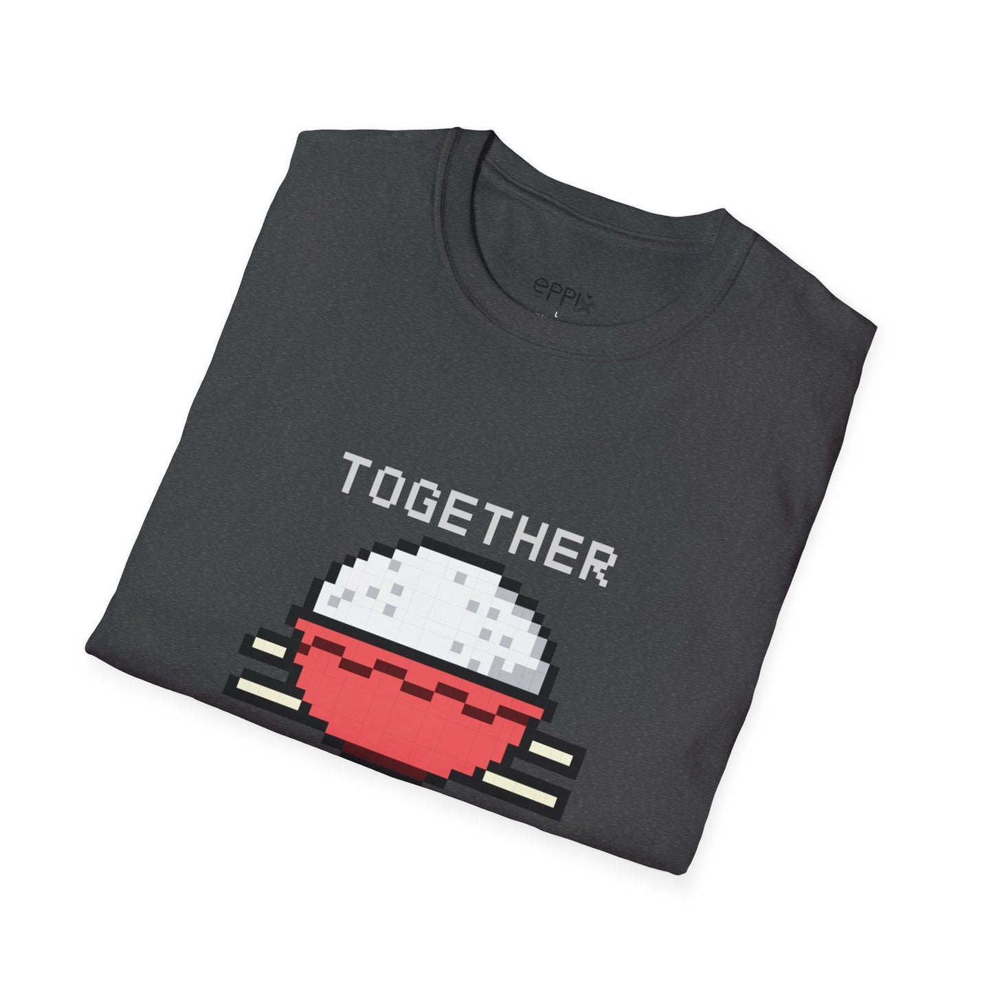 EPPIX Unisex Softstyle T-Shirt - Pixel Rice Illustration Together We Rice