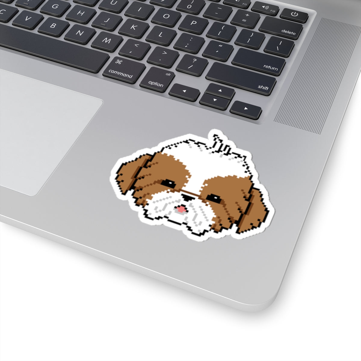 Eppix Kiss Cut Vinyl Sticker Shih Tzu Pixel Art Illustration On Laptop 6"