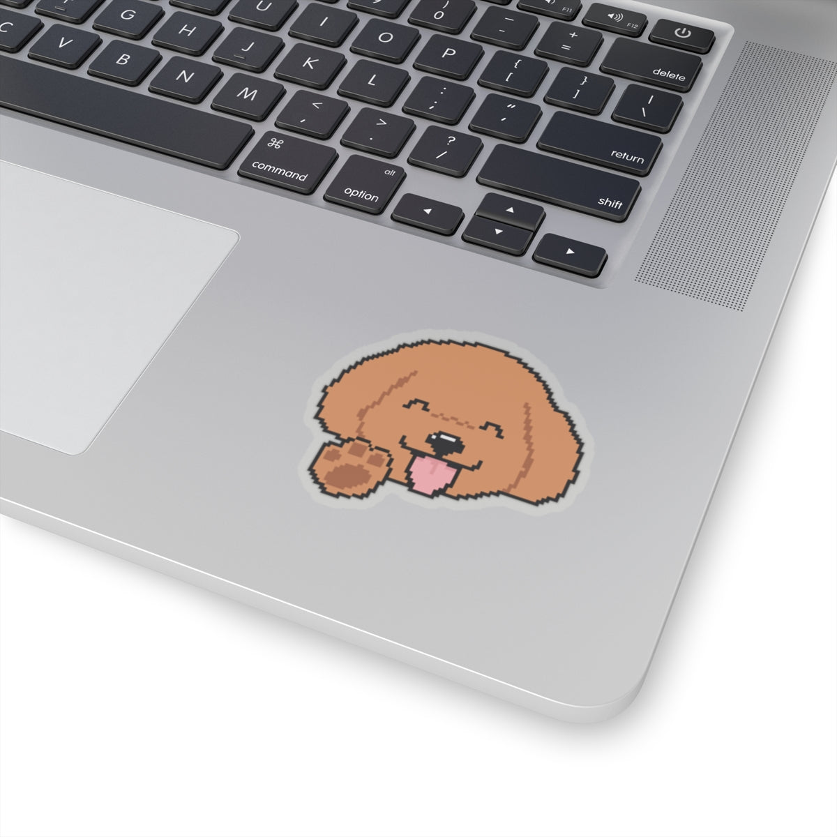 Eppix Kiss Cut Transparent Sticker Poodle Pixel Art Illustration On Laptop 4"