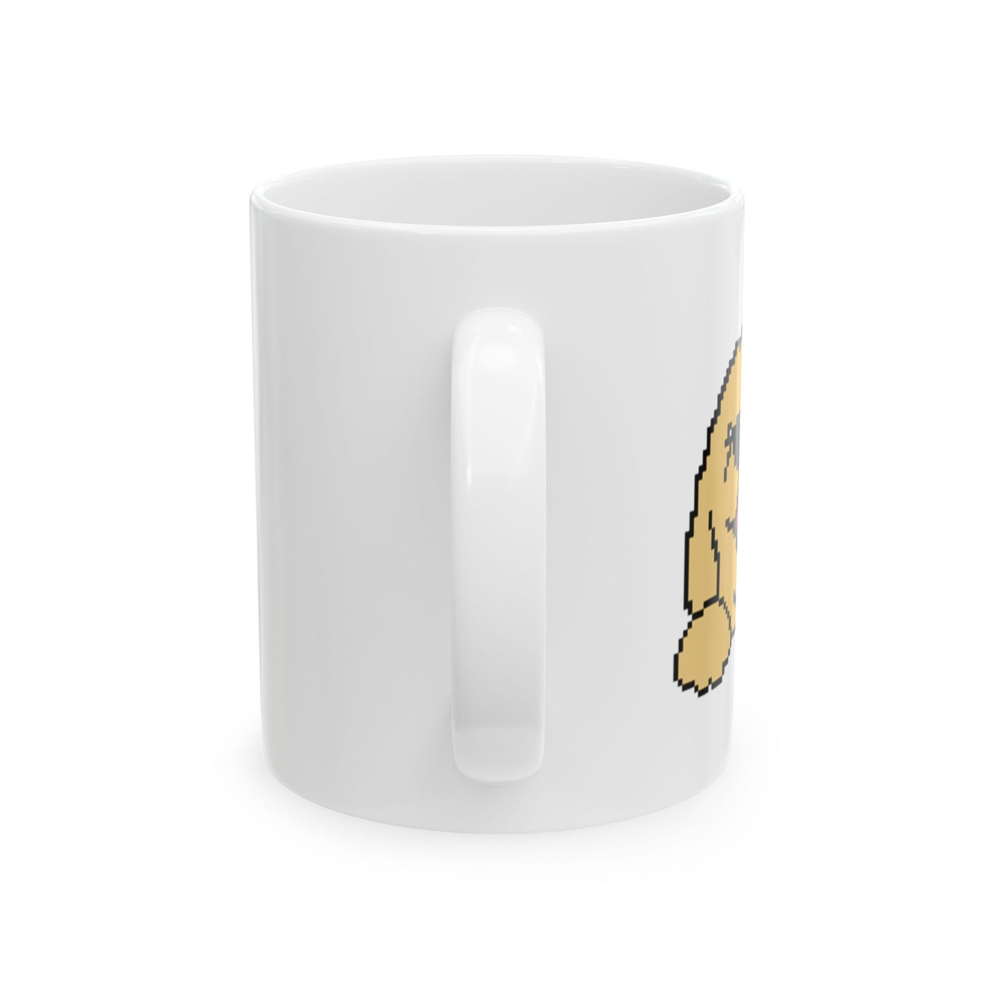 Eppix White Ceramic Mug Golden Retriever Pixel Art Illustration Back 17oz