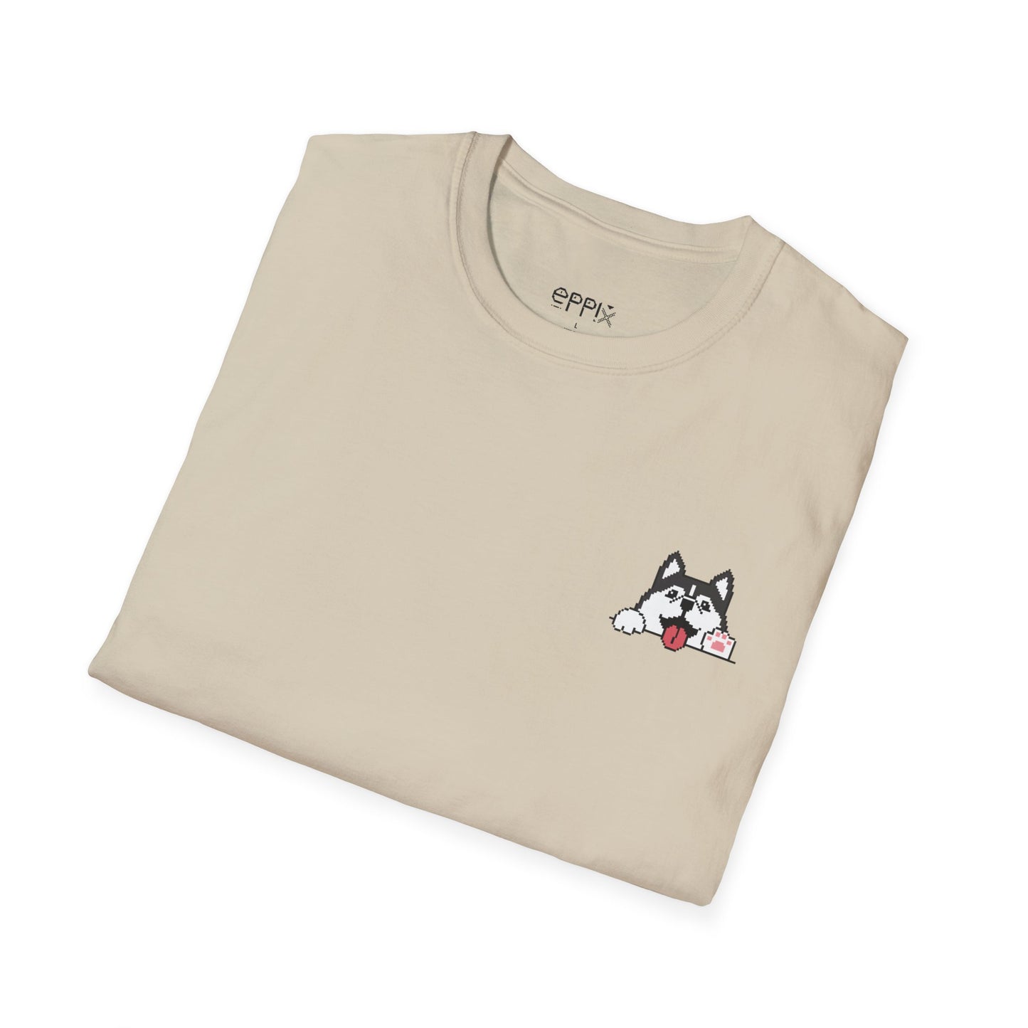 Camiseta unisex Softstyle de EPPIX: ilustración de perro pixelado de husky siberiano y malamute de Alaska 