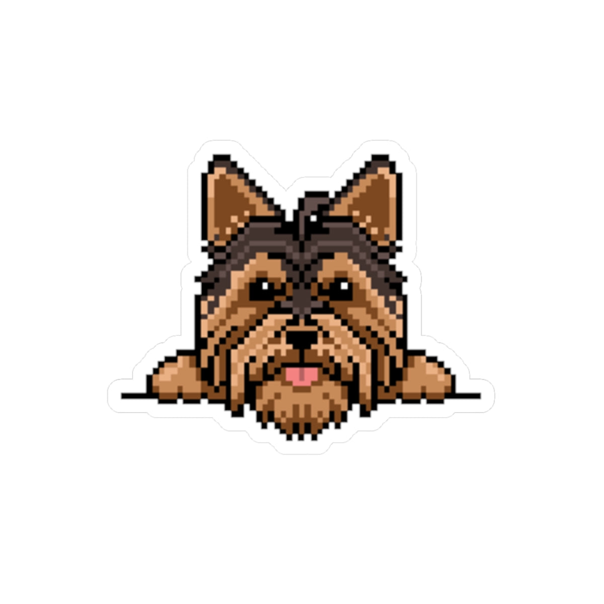 Eppix Kiss Cut Vinyl Sticker Yorkshire Terrier Yorkie Pixel Art Illustration