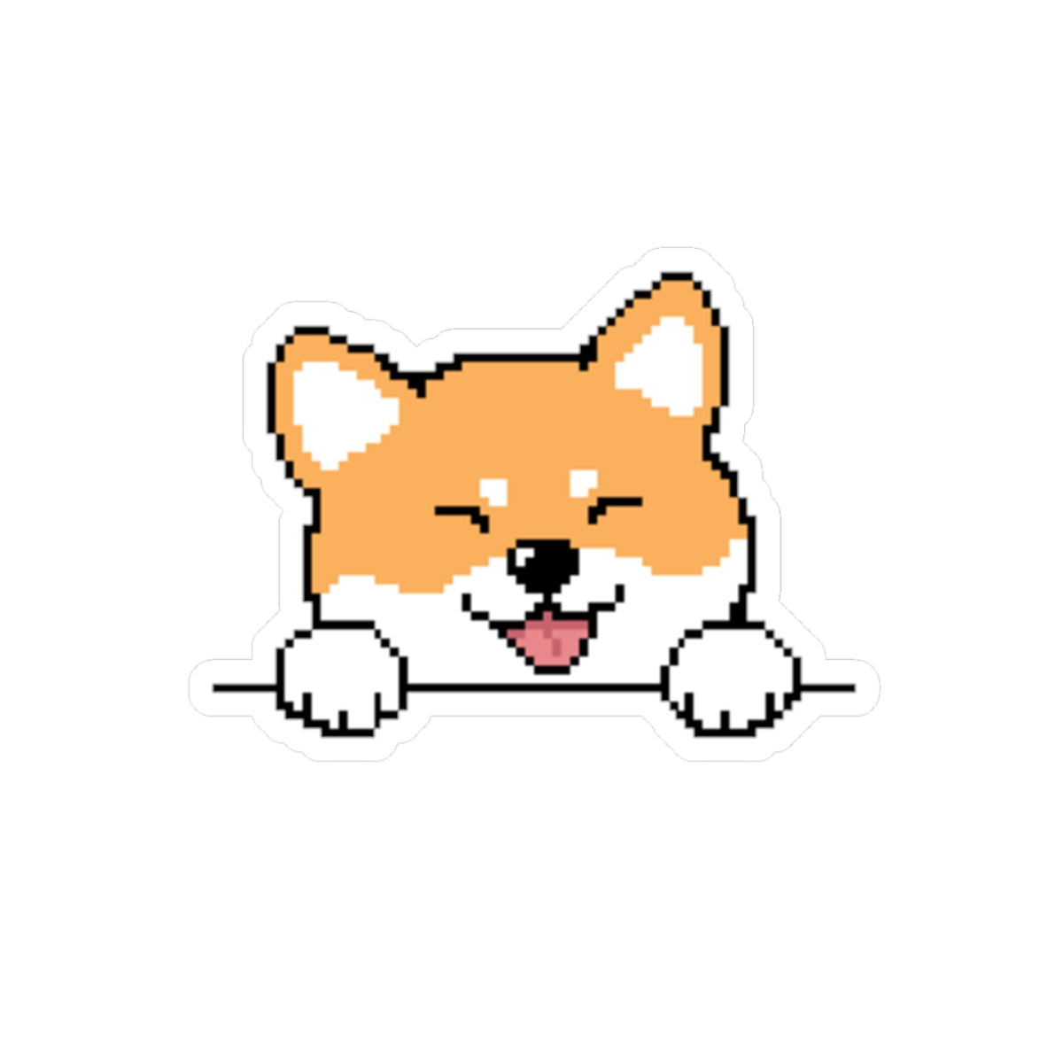 Eppix Kiss Cut Vinyl Sticker Shiba Inu Pixel Art Illustration