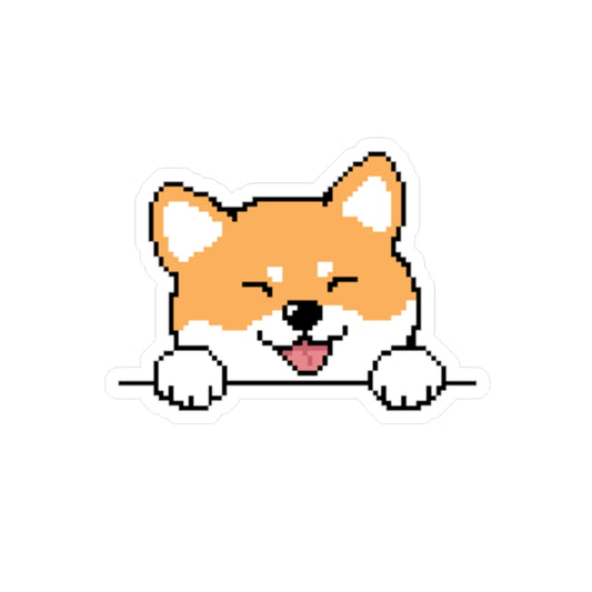 Eppix Kiss Cut Vinyl Sticker Shiba Inu Pixel Art Illustration