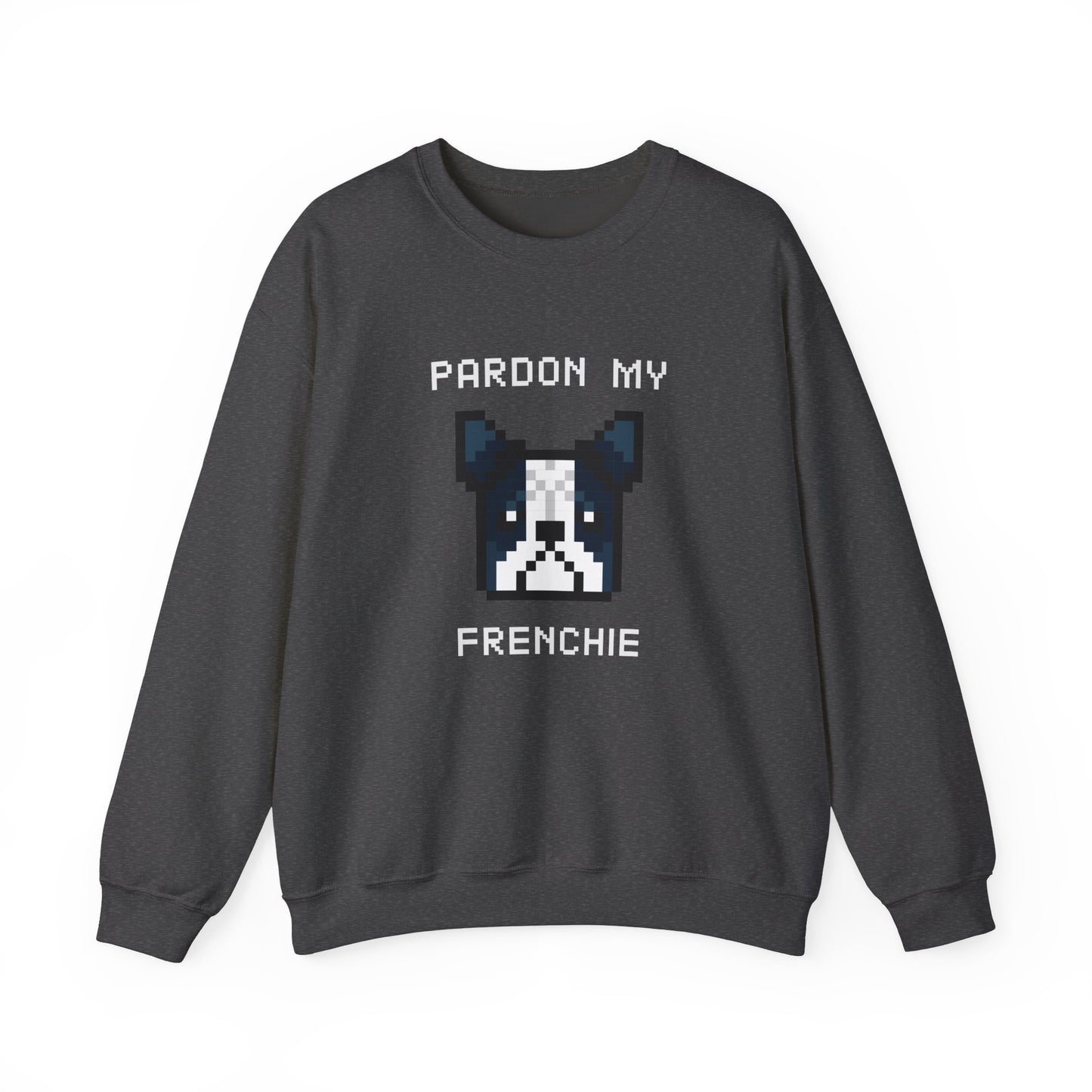 EPPIX Unisex Heavy Blend Crewneck Sweatshirt - Pardon My Frenchie Lustige Pixel Hundekunst Illustration Französische Bulldogge 