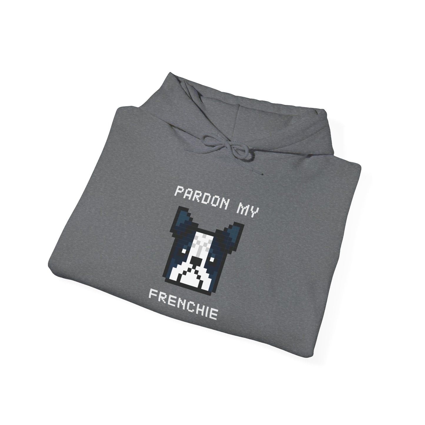 EPPIX Essential Hoodie Graphite Heather Pardon My Frenchie Folded