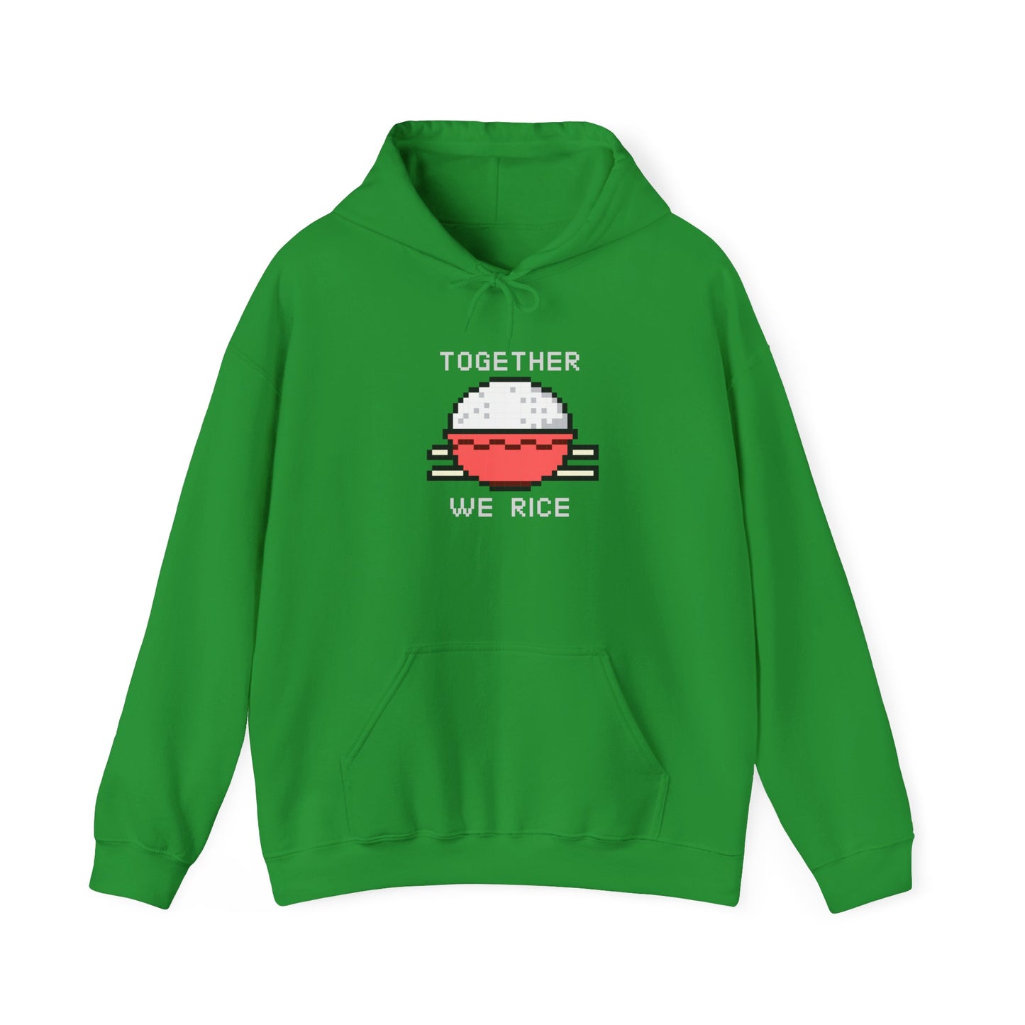 EPPIX Essential Hoodie Irish Green Together We Rice Front