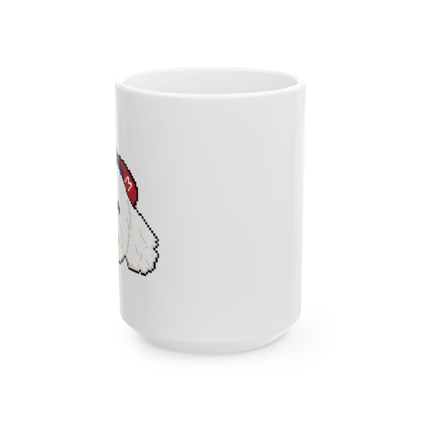 EPPIX Ceramic White Mug - Hipster Maltese Pixel Dog Illustration (11oz, 15oz)