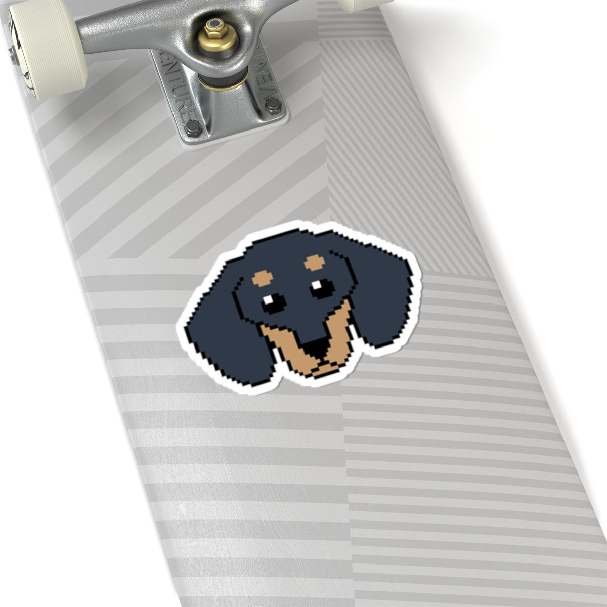 Eppix Kiss Cut Vinyl Sticker Dachsund Pixel Art Illustration On Skateboard 6"