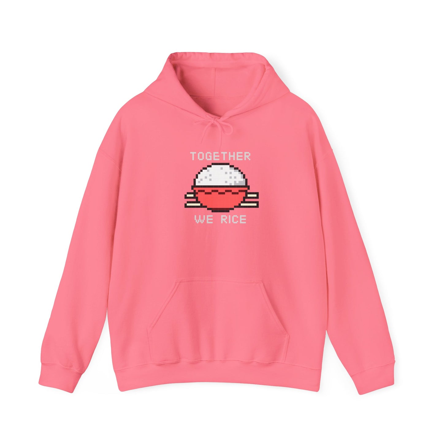 EPPIX Essential Hoodie Safety Pink Together We Rice Front