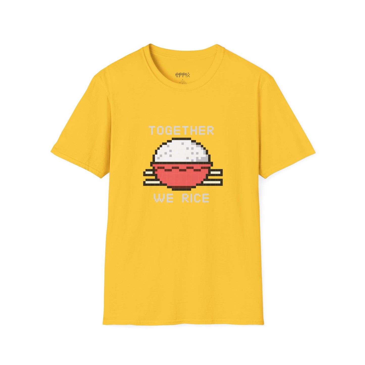 Camiseta unisex Softstyle de EPPIX: ilustración de Pixel Rice Together We Rice 