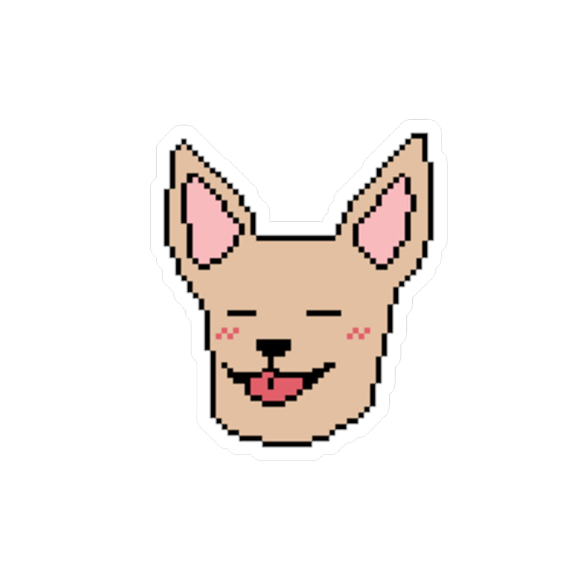 EPPIX Kiss-Cut Aufkleber - Ruhige Chihuahua Pixel Hund Illustration