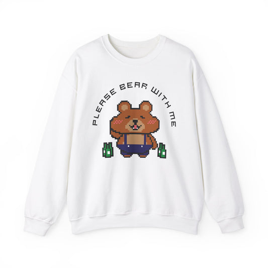 EPPIX Unisex Heavy Blend Crewneck Sweatshirt - Please Bear With Me Funny Pixel Art Illustration