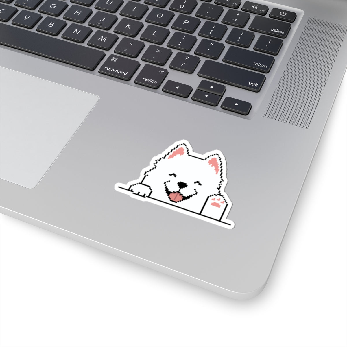 Eppix Kiss Cut Vinyl Sticker Samoyed Pixel Art Illustration On Laptop 4"