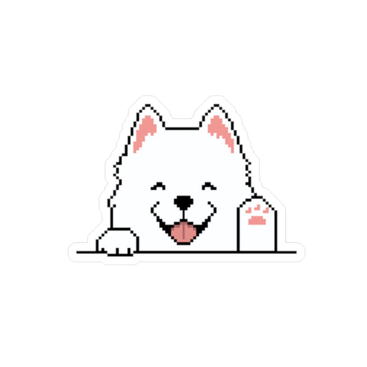 Eppix Kiss Cut Vinyl Sticker Samoyed Pixel Art Illustration