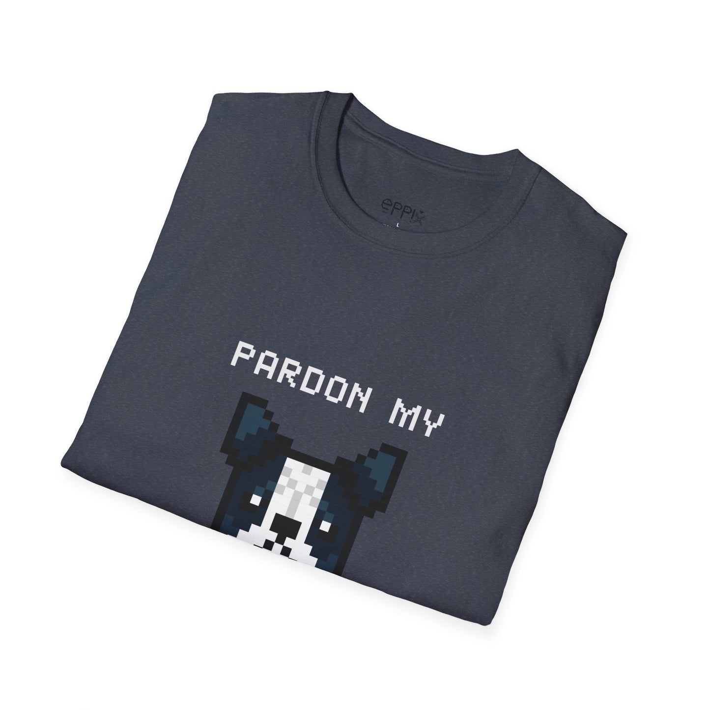 EPPIX Unisex Softstyle T-Shirt - Pixel Frenchie Dog Illustration Pardon My French