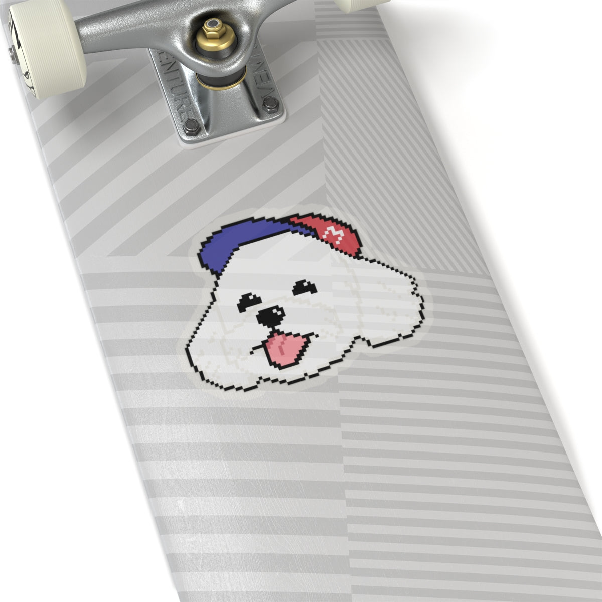 Eppix Kiss Cut Transparent Sticker Maltese Pixel Art Illustration On Skateboard 6"