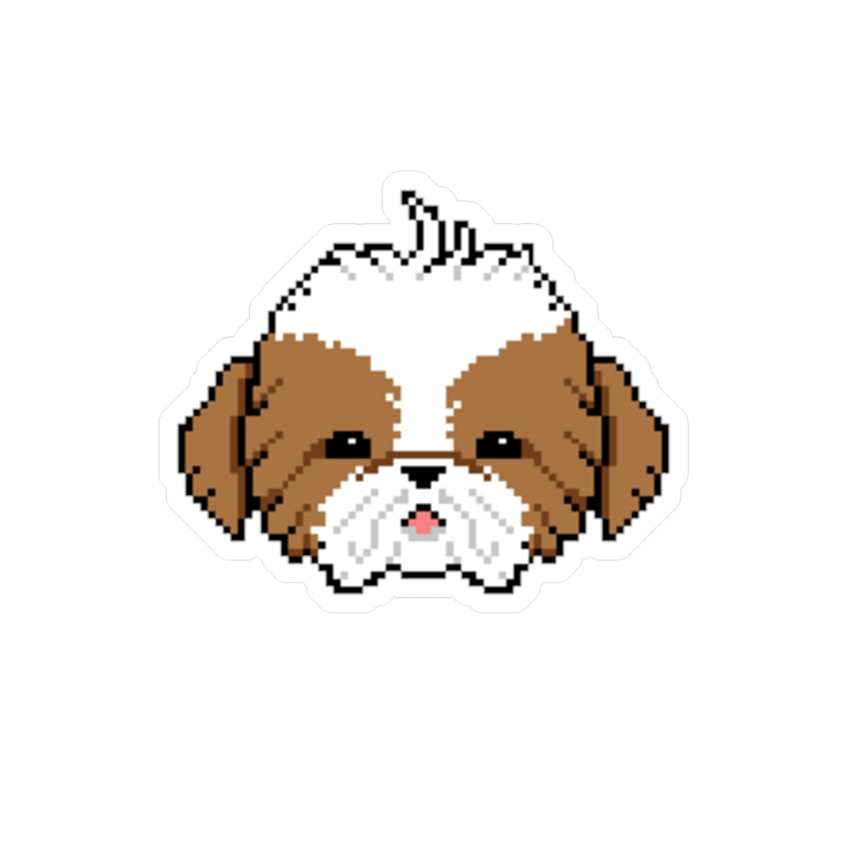 Eppix Kiss Cut Vinyl Sticker Shih Tzu Pixel Art Illustration