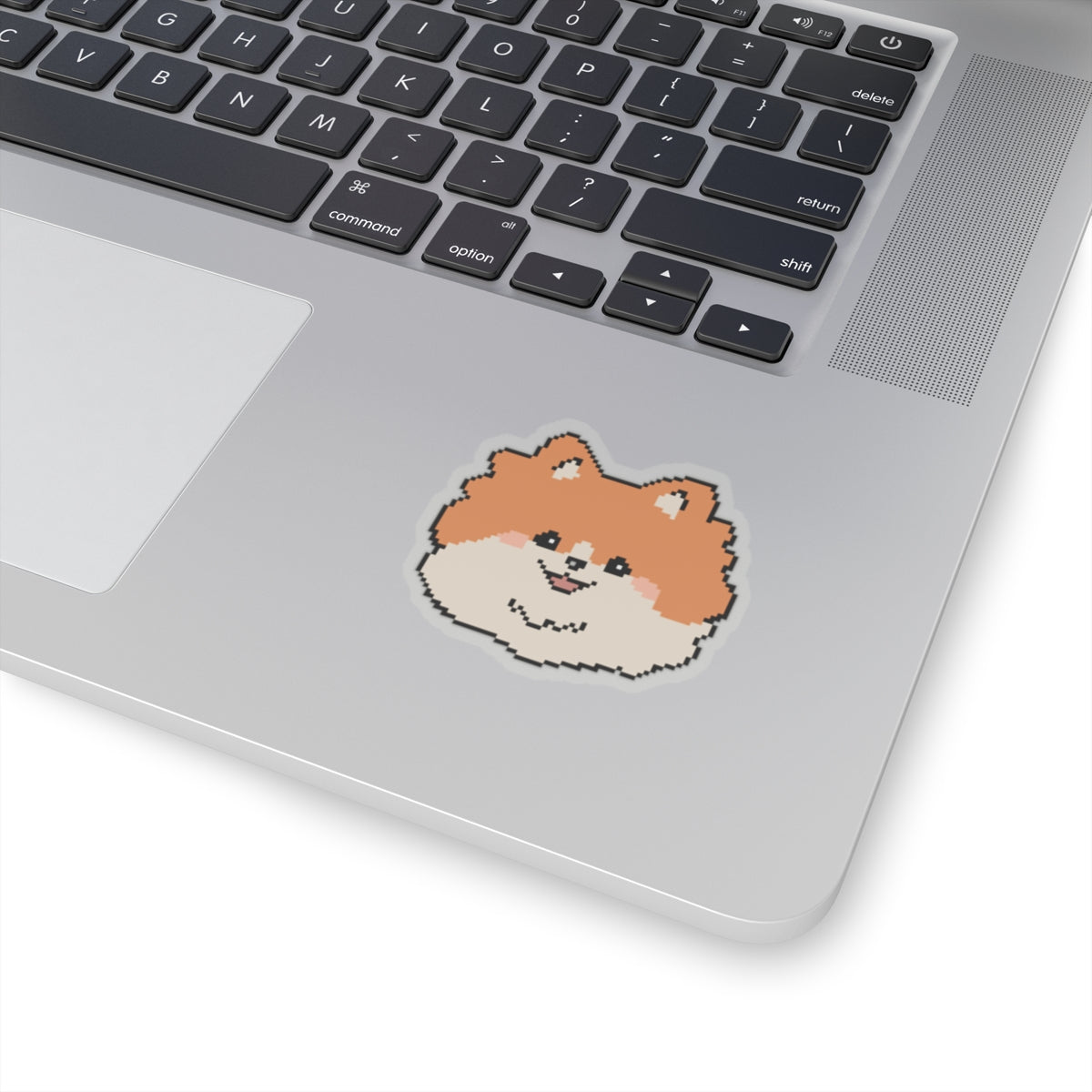 Eppix Kiss Cut Transparent Sticker Pomeranian Pixel Art Illustration On Laptop 4"