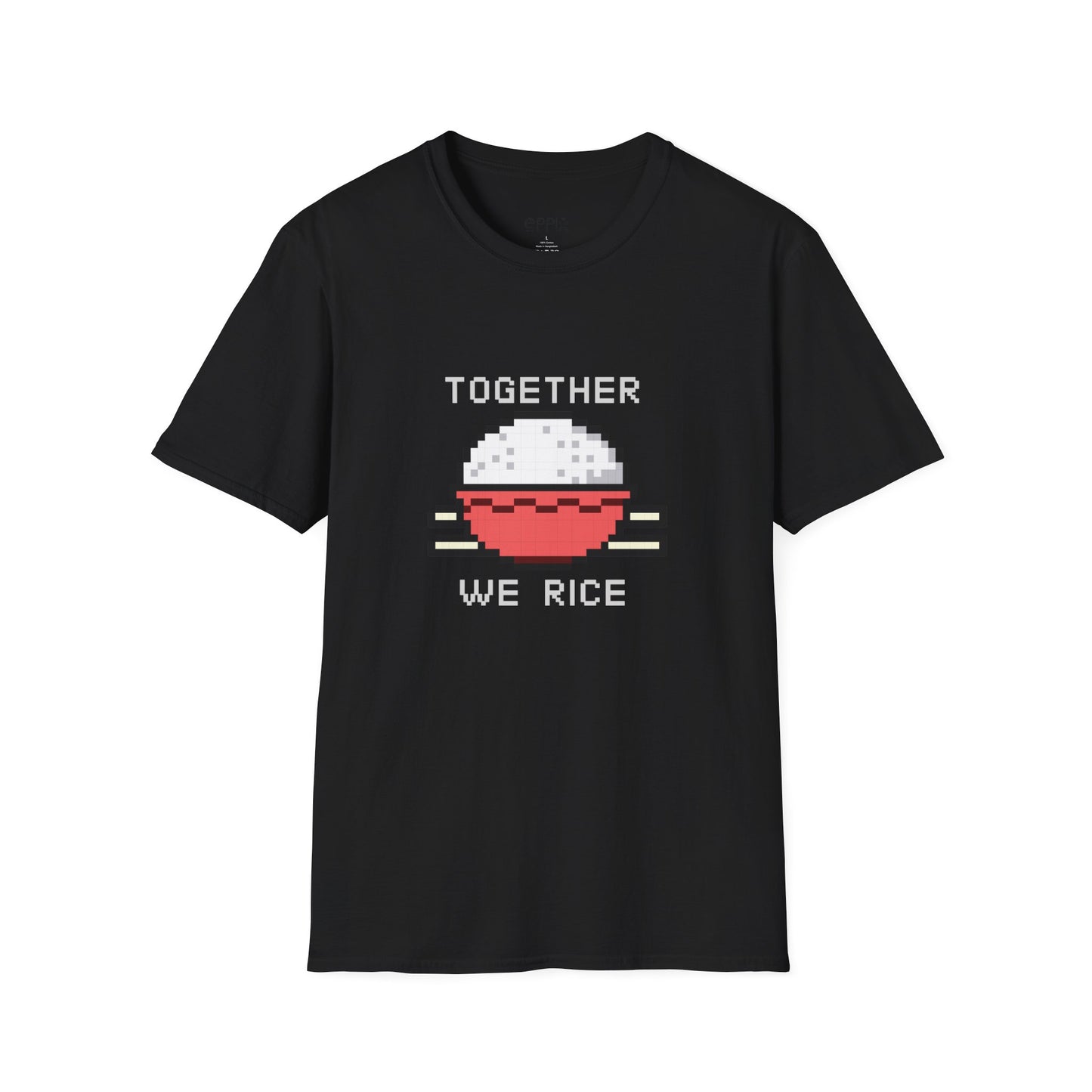 Camiseta unisex Softstyle de EPPIX: ilustración de Pixel Rice Together We Rice 