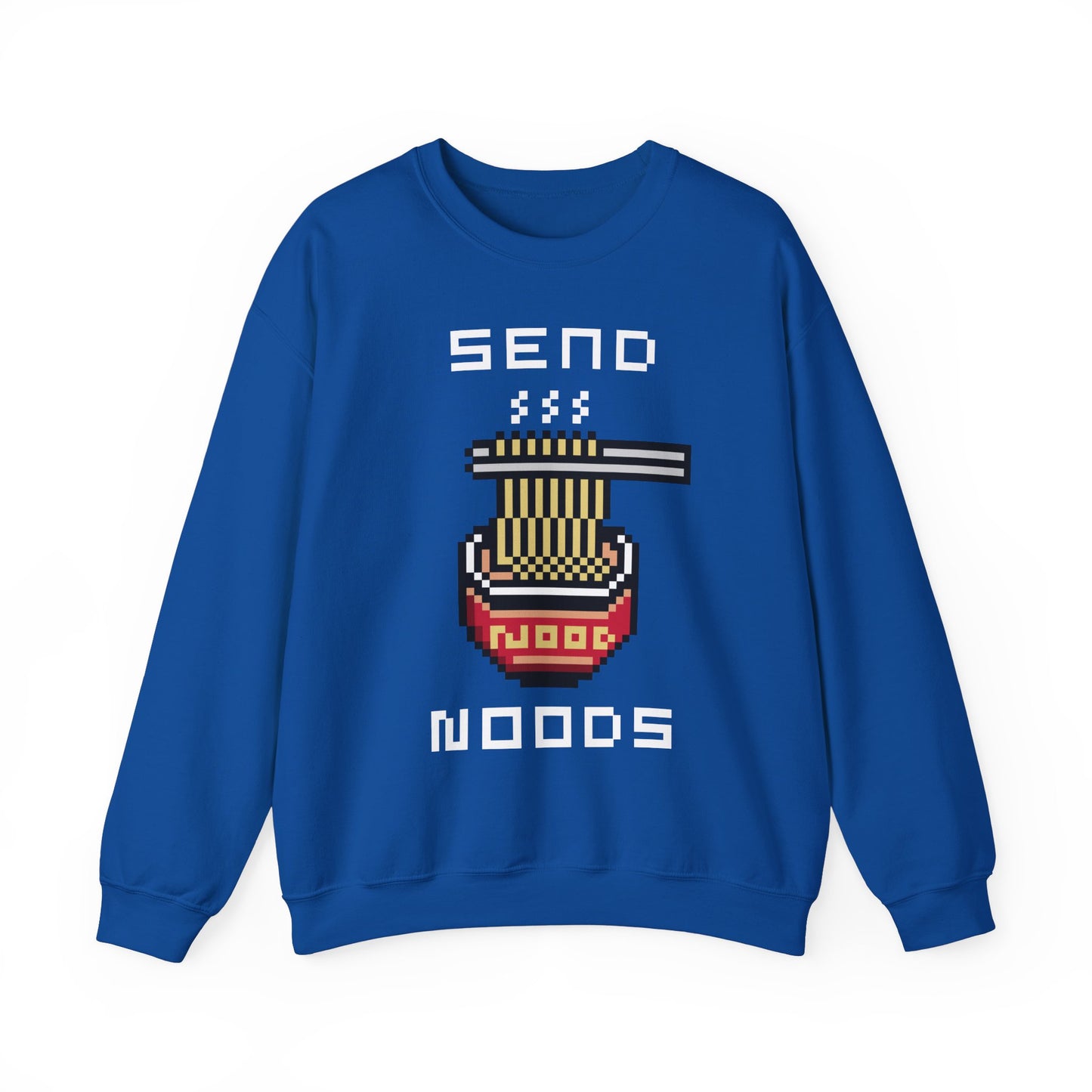 EPPIX Unisex Heavy Blend Crewneck Sweatshirt - Send Noods Funny Pixel Noodle Art Illustration Ramen