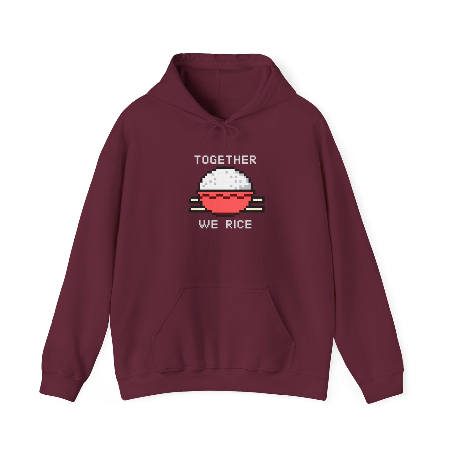 EPPIX Essential Hoodie Maroon 
Together We Rice Front