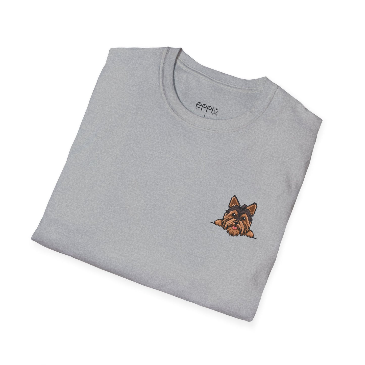 EPPIX Unisex Softstyle T-Shirt - Cute Yorkie Pixel Dog Illustration