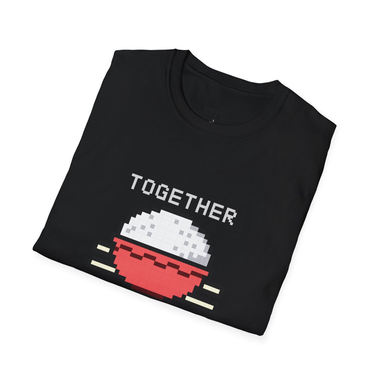 EPPIX Unisex Softstyle T-Shirt - Pixel Rice Illustration Together We Rice