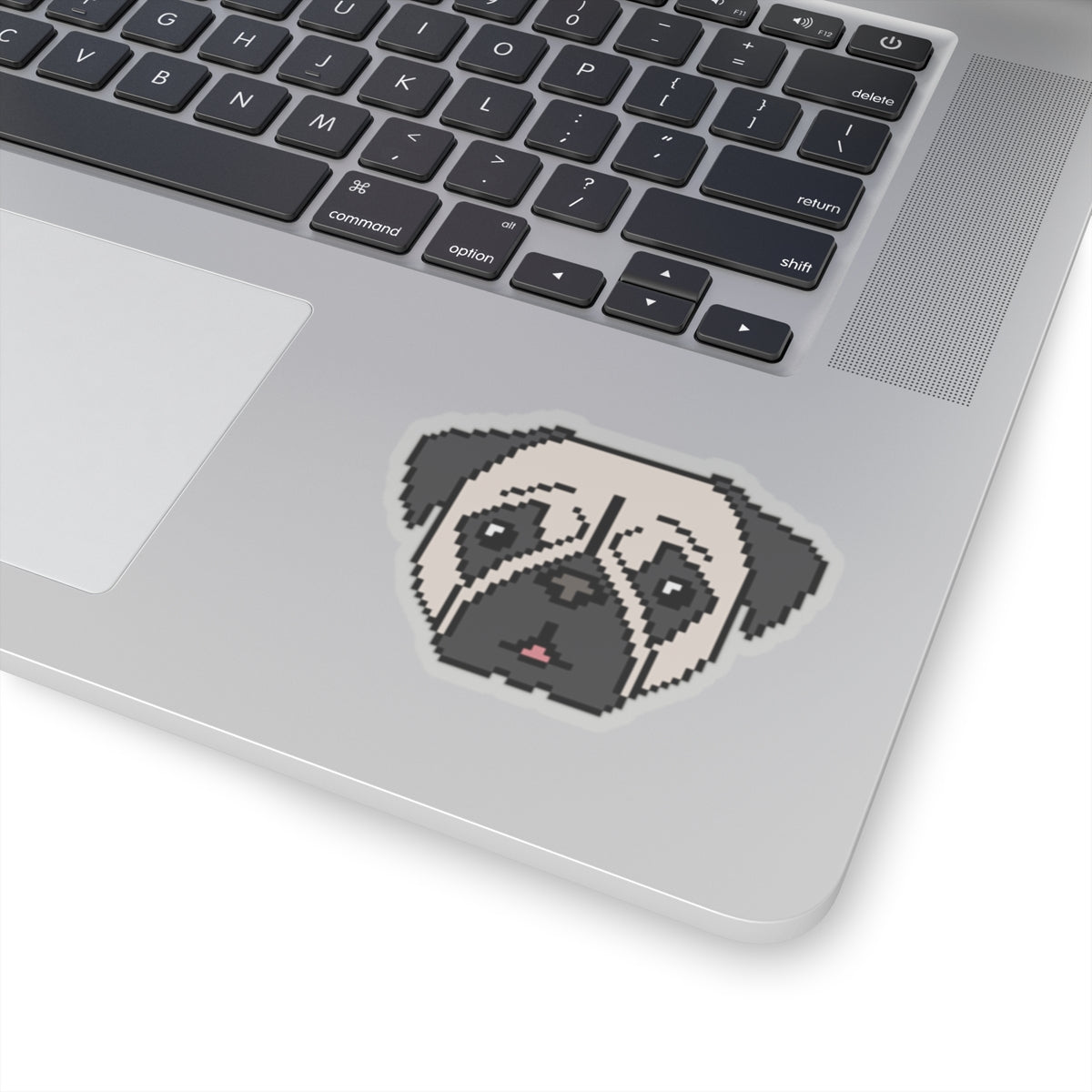 Eppix Kiss Cut Transparent Sticker Pug Pixel Art Illustration On Laptop 6"