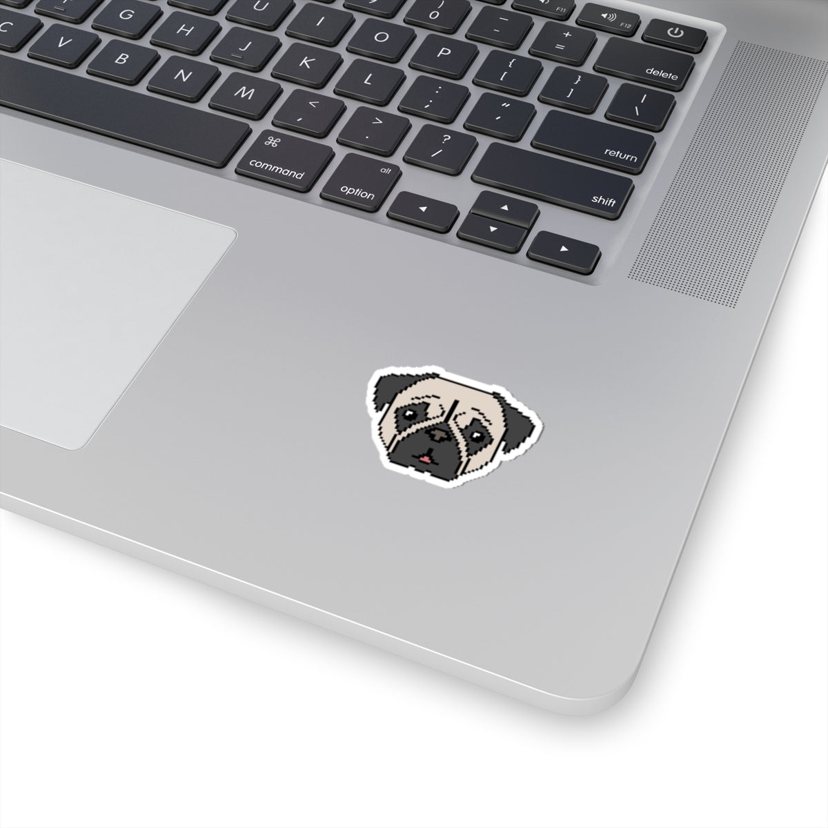 Eppix Kiss Cut Vinyl Sticker Pug Pixel Art Illustration On Laptop 3"