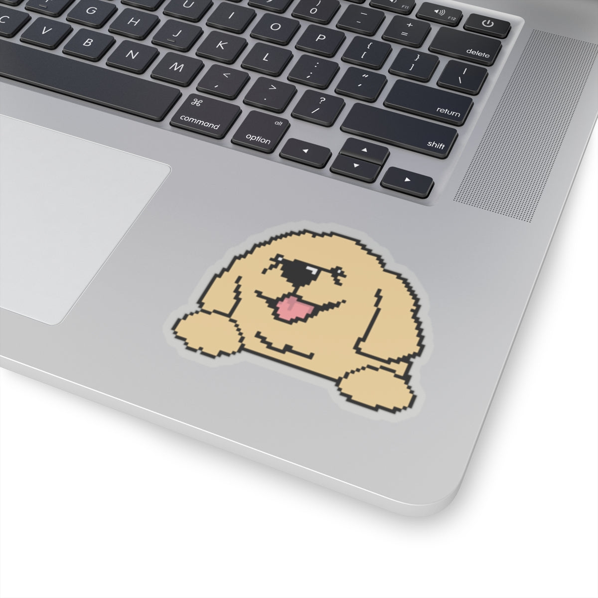 Eppix Kiss Cut Transparent Sticker Golden Retriever Pixel Art Illustration On Laptop 6"