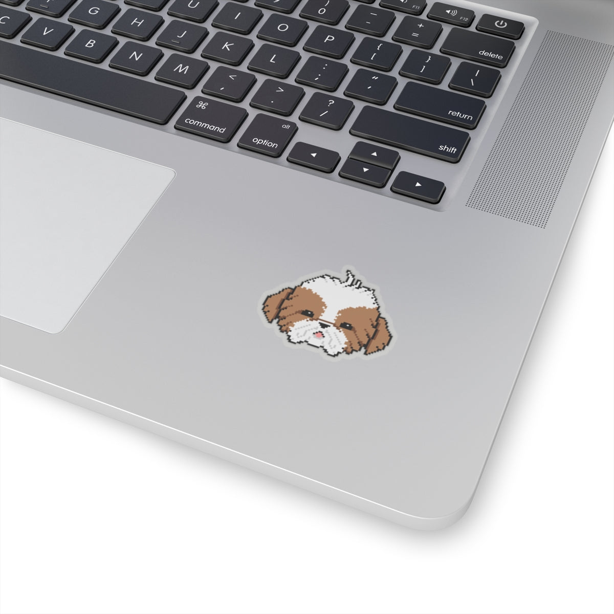 Eppix Kiss Cut Transparent Sticker Shih Tzu Pixel Art Illustration On Laptop 3"