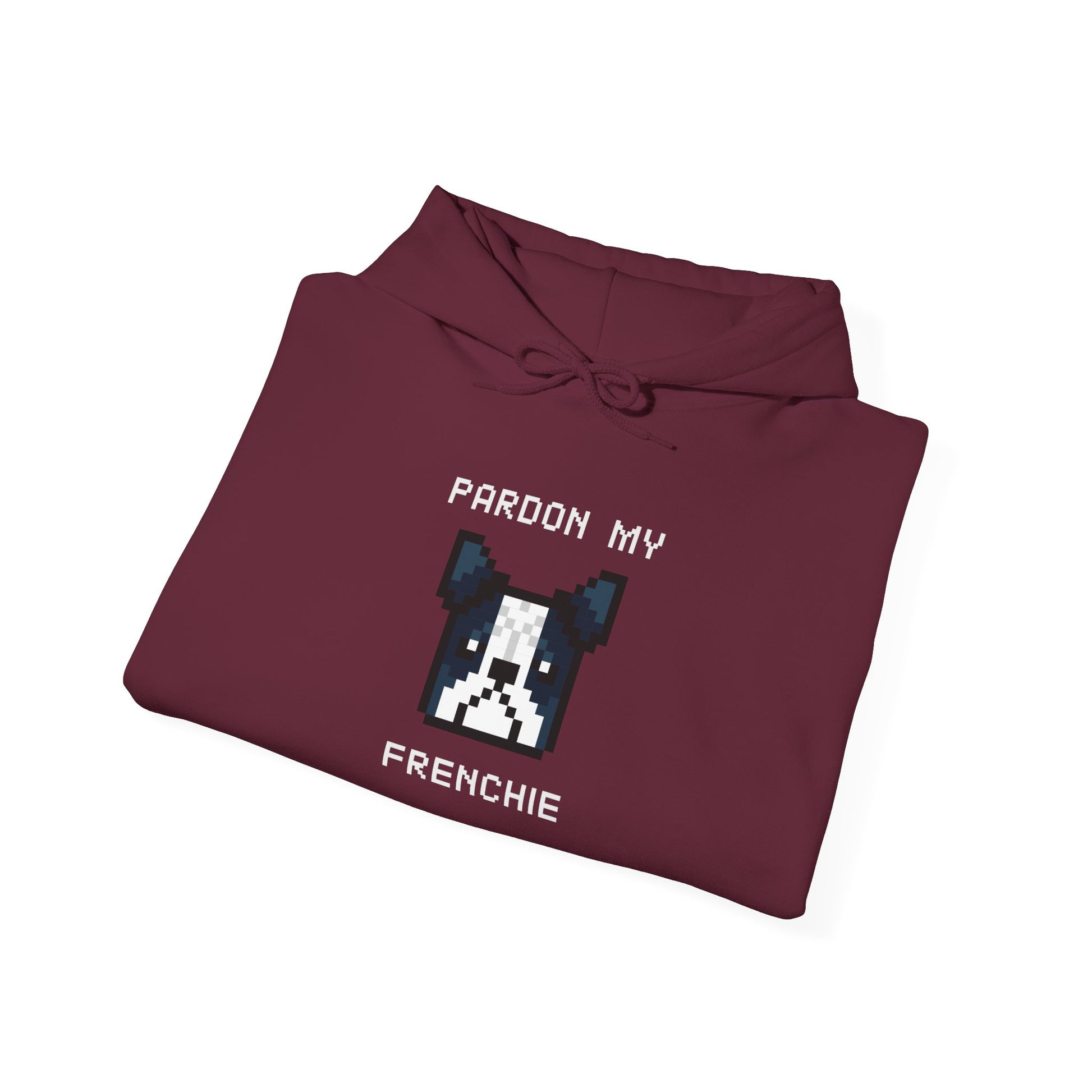 EPPIX Essential Hoodie Maroon Pardon My Frenchie Folded