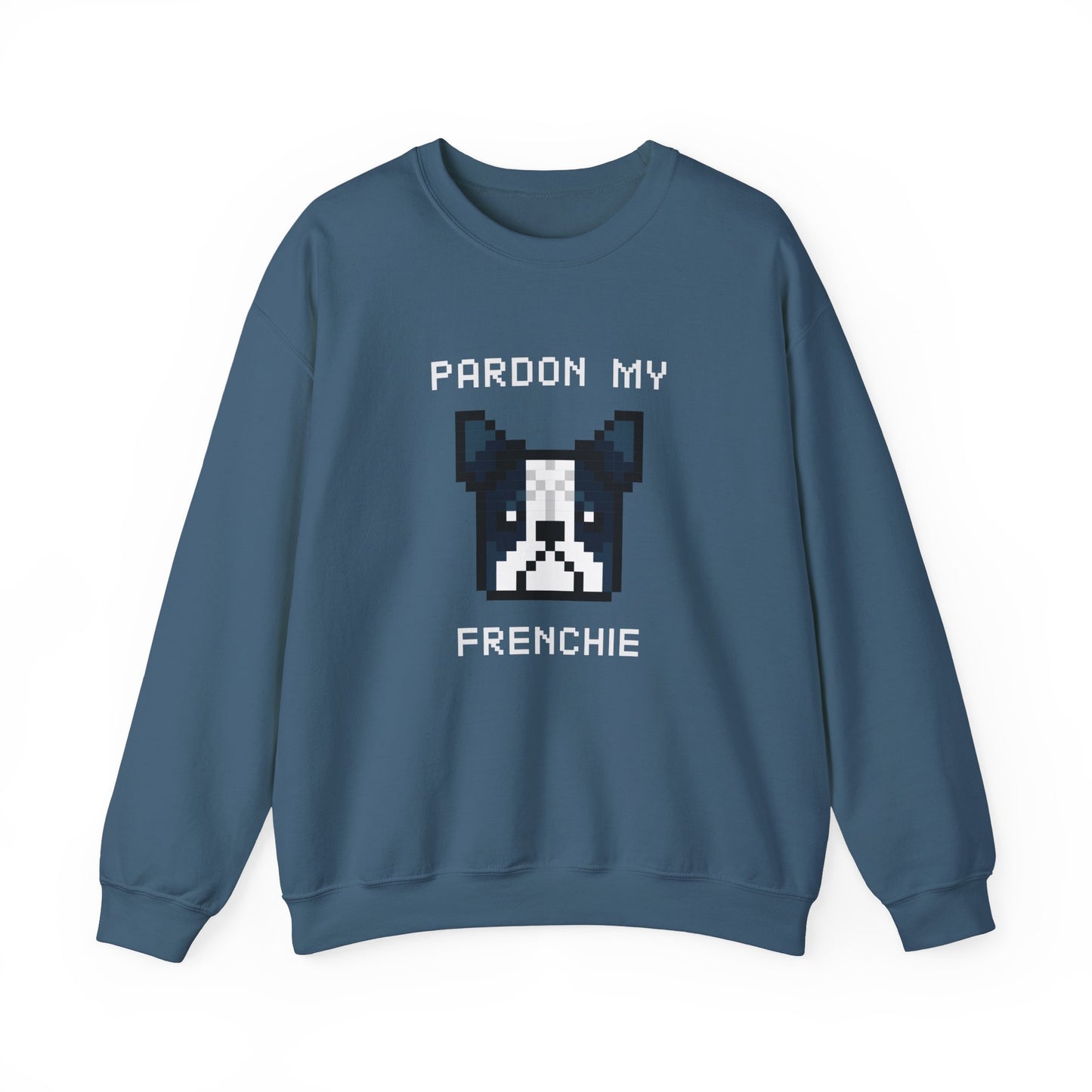 EPPIX Unisex Heavy Blend Crewneck Sweatshirt - Pardon My Frenchie Lustige Pixel Hundekunst Illustration Französische Bulldogge 