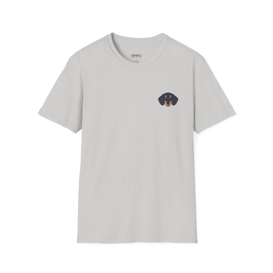 Camiseta unisex Softstyle de EPPIX: linda ilustración de perro salchicha con píxeles de Dachshund Tekkel 