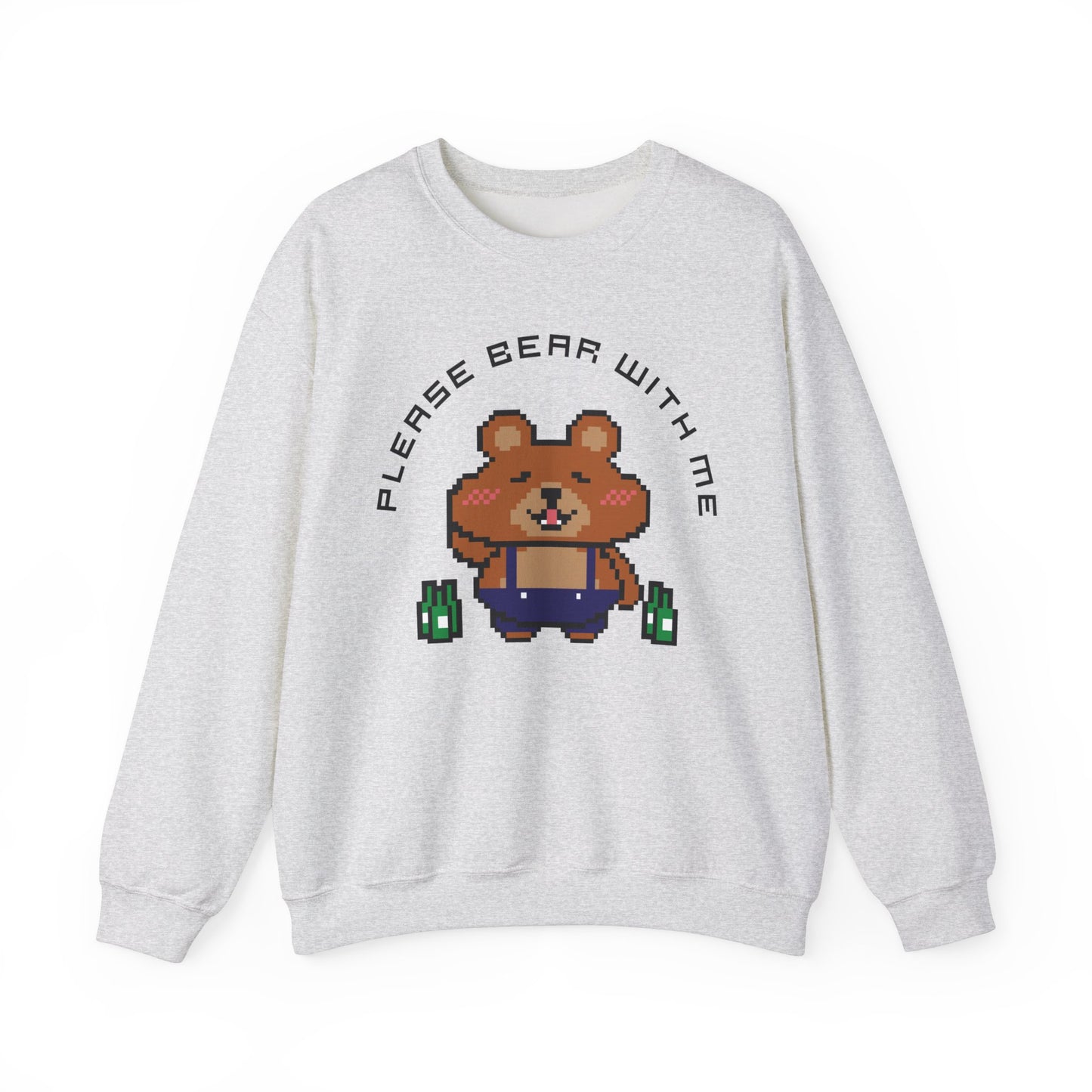 EPPIX Unisex Heavy Blend Crewneck Sweatshirt - Please Bear With Me Funny Pixel Art Illustration