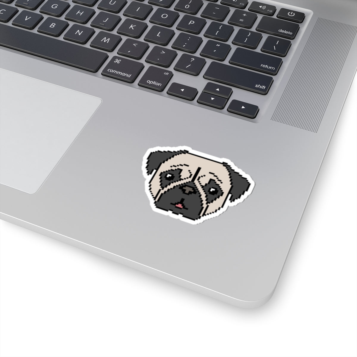 Eppix Kiss Cut Vinyl Sticker Pug Pixel Art Illustration On Laptop 4"