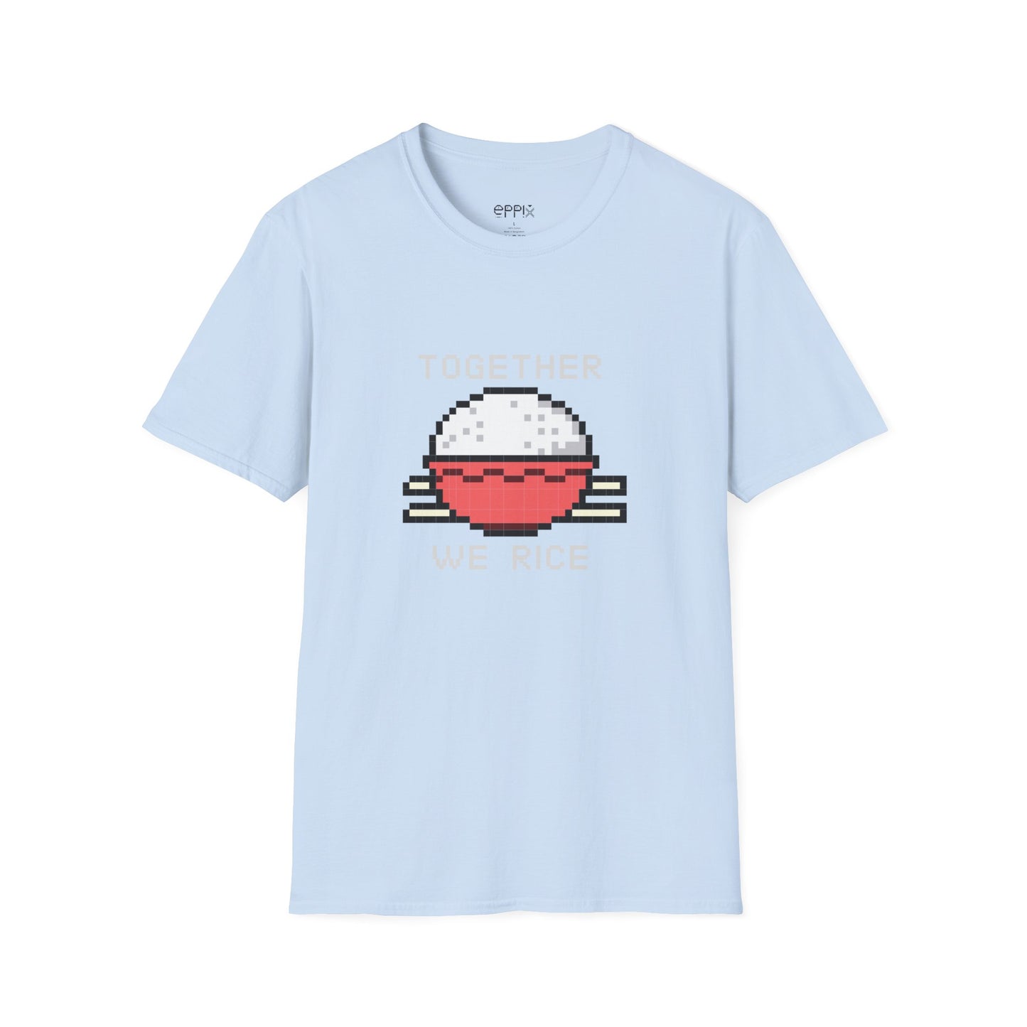 Camiseta unisex Softstyle de EPPIX: ilustración de Pixel Rice Together We Rice 