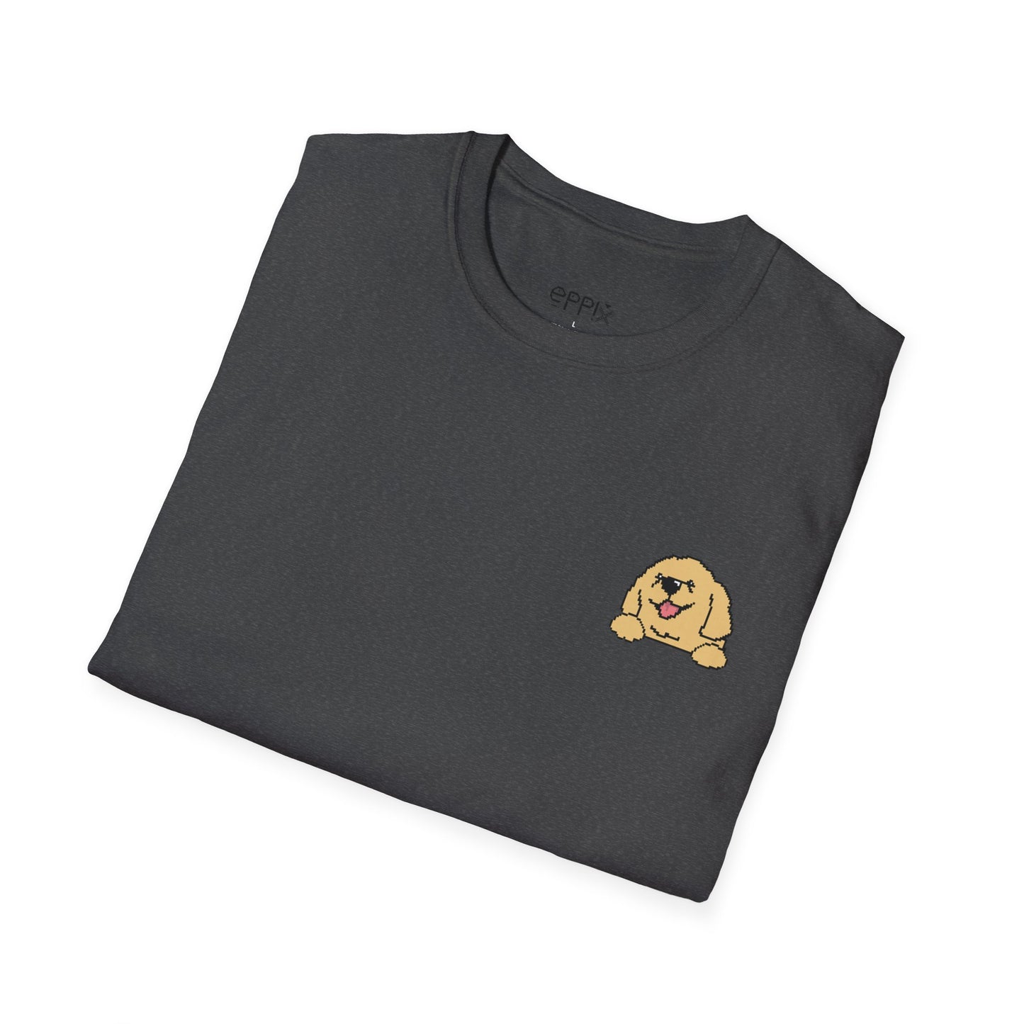 EPPIX Unisex Softstyle T-Shirt - Gentle Golden Retriever Pixel Dog Illustration Good Boy