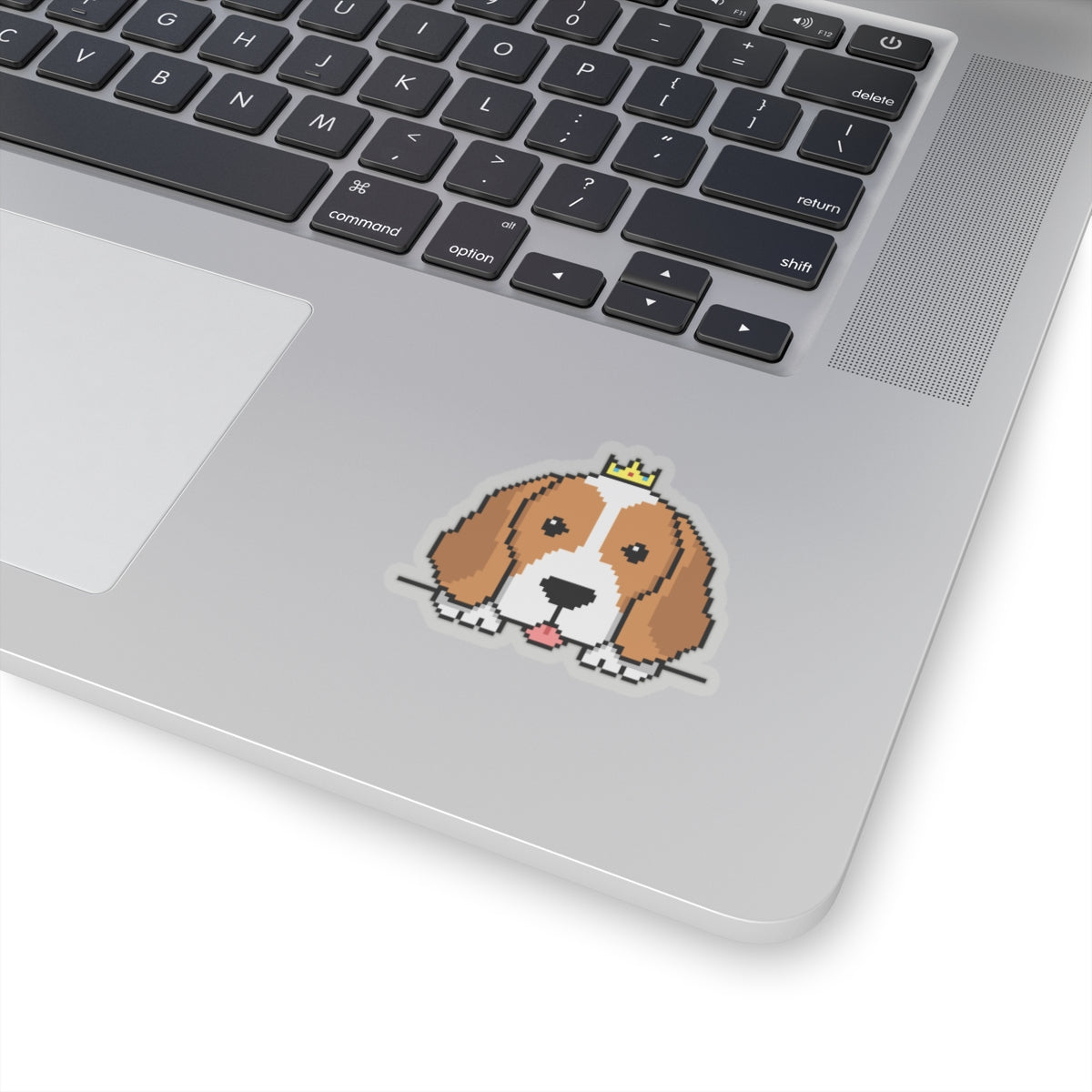 Eppix Kiss Cut Transparent Sticker Beagle Pixel Art Illustration On Laptop 4"